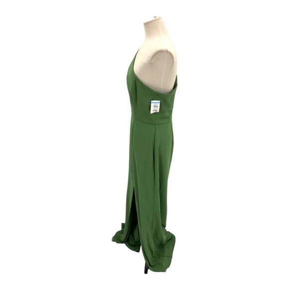 After Six Vineyard Green One-Shoulder Trumpet Gown Size 10 NWOT $187 MSRP - Picture 9 of 10